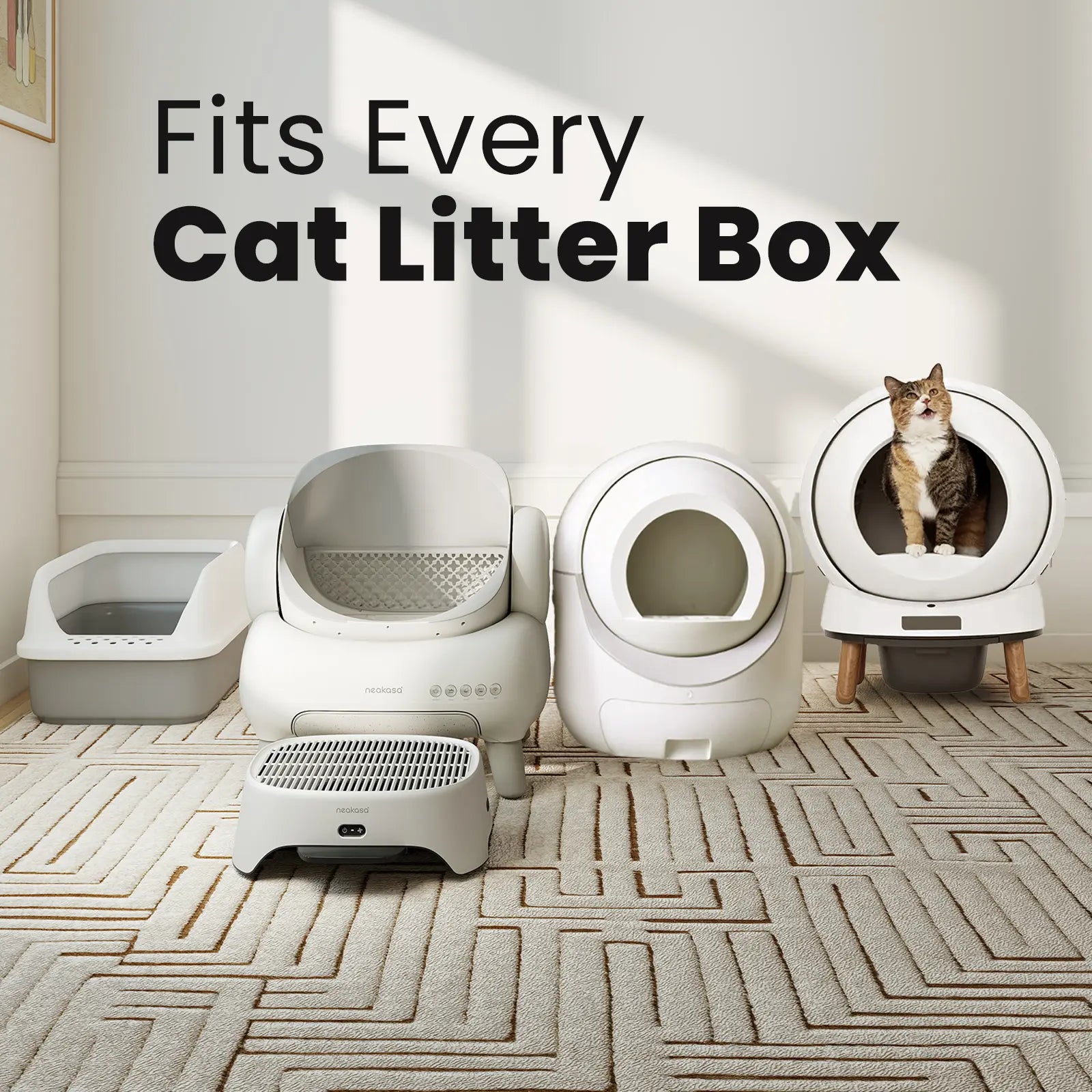 Neakasa Airstep Pet Air Purifier with Three Modes for Odor, Dust, and Pet Hair Control, Compatible with M1 Plus, M1 Lite, and Most Automatic and Traditional Litter Boxes