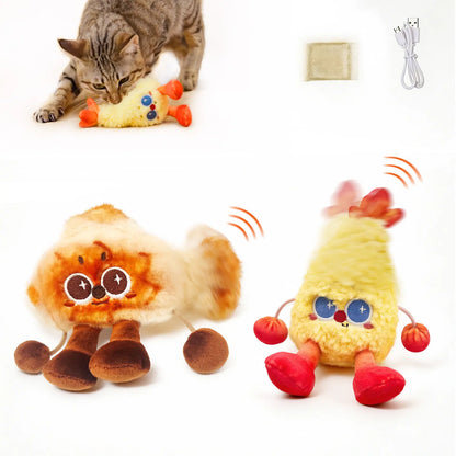 Petgravity Jumpyshrimp Taiyaki Interactive Electric Cat Toys Set, 2 Pack Automatic Jumping Moving Cat Toys with Built-In Motor, Fun Exercise Play Toys for Indoor Cats Kitten, Summervibes, Petlovers,Summervibes