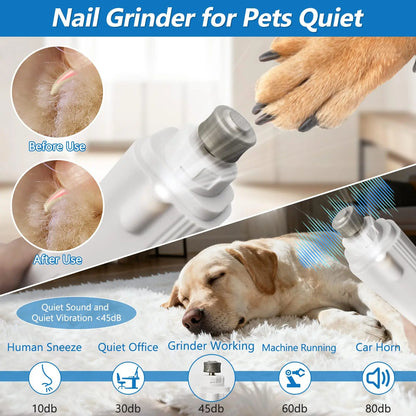Petpulse 2-In-1 LED Pet Nail Grinder– Precise Dog & Cat Nail Trimmer with Non-Slip Handle for Safe, Easy Home Grooming