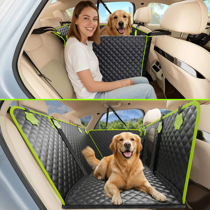 Pecute Pet Car Seat Cover Waterproof Dog Backseat Hammock with Mesh Window & Storage Pocket, 600D Non-Slip for Car/Truck, Easy to Install Washable,Summervibes,Petlovers,Summervibes