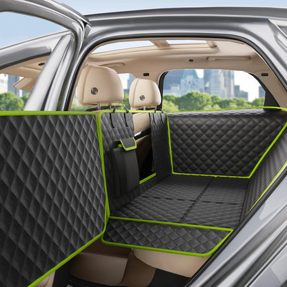 Pecute Pet Car Seat Cover Waterproof Dog Backseat Hammock with Mesh Window & Storage Pocket, 600D Non-Slip for Car/Truck, Easy to Install Washable,Summervibes,Petlovers,Summervibes