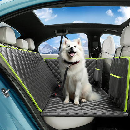 Pecute Pet Car Seat Cover Waterproof Dog Backseat Hammock with Mesh Window & Storage Pocket, 600D Non-Slip for Car/Truck, Easy to Install Washable,Summervibes,Petlovers,Summervibes