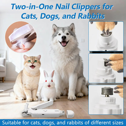 Petpulse 2-In-1 LED Pet Nail Grinder– Precise Dog & Cat Nail Trimmer with Non-Slip Handle for Safe, Easy Home Grooming