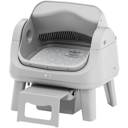 Petpivot Autoscooper 12 Lite Open Top Self-Cleaning Cat Litter Box with Automatic Operation, 7 Pairs of Safety Sensors, Anti-Pinch Protection, and Easy Access Step for Senior Cats