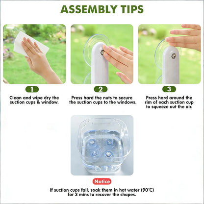 POMESEA Cordless Cat Window Perch with Soft Gray Pad, Durable Metal Frame and 4 Strong Suction Cups, Window Mounted, Washable Cover, Safe and Cozy Resting Spot for Large Indoor Cats.