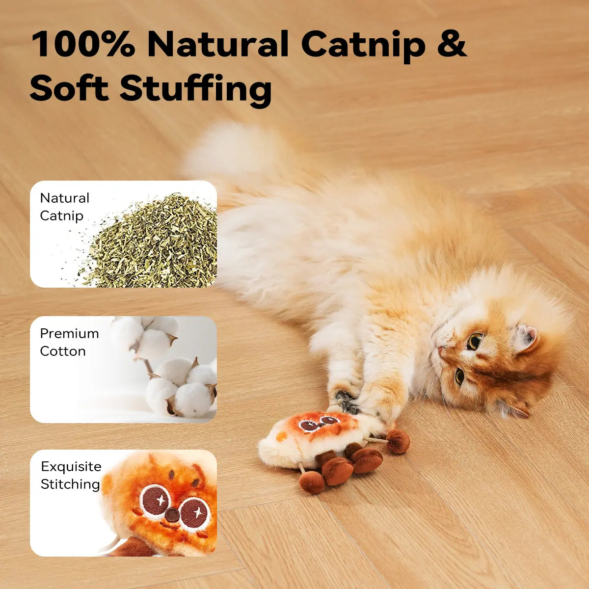 Petgravity Jumpyshrimp Taiyaki Interactive Electric Cat Toys Set, 2 Pack Automatic Jumping Moving Cat Toys with Built-In Motor, Fun Exercise Play Toys for Indoor Cats Kitten, Summervibes, Petlovers,Summervibes