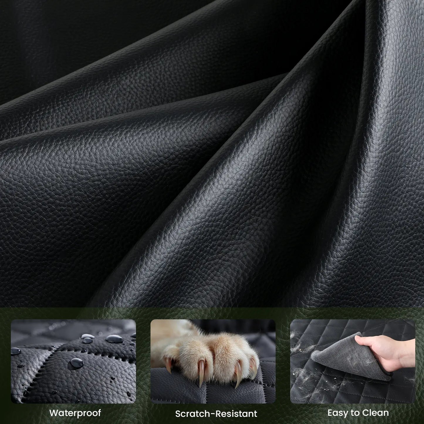 Pecute Pet Car Seat Cover Waterproof Dog Backseat Hammock with Mesh Window & Storage Pocket, 600D Non-Slip for Car/Truck, Easy to Install Washable,Summervibes,Petlovers,Summervibes
