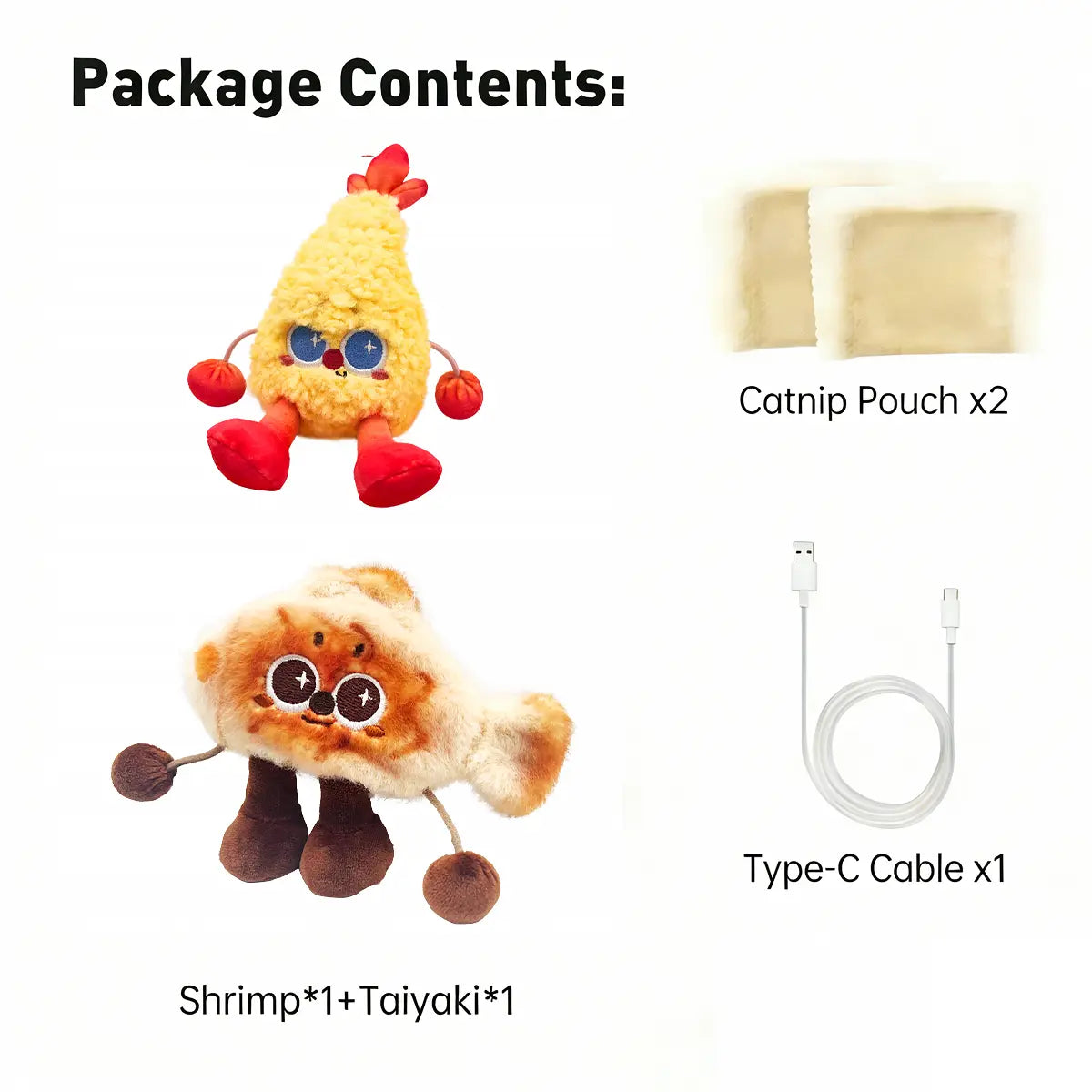 Petgravity Jumpyshrimp Taiyaki Interactive Electric Cat Toys Set, 2 Pack Automatic Jumping Moving Cat Toys with Built-In Motor, Fun Exercise Play Toys for Indoor Cats Kitten, Summervibes, Petlovers,Summervibes
